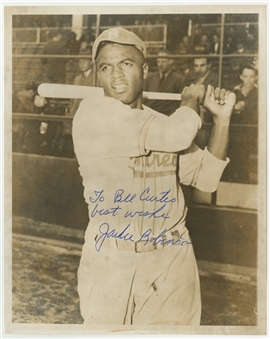 Jackie Robinson Autographed and Inscribed "To Bill Curtis Best Wishes Jackie Robinson" 8x10 Photograph (PSA/DNA)